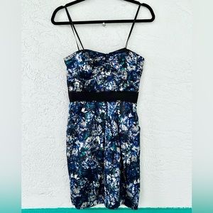 BCBG Max & Cleo Mini Dress Ocean Blue Pockets Sleeveless Spaghetti Strap NWT